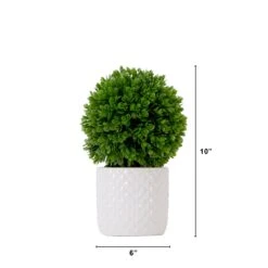 10" Artificial Boxwood Topiary Plant With Decorative Planter -Artificial Flowers Sale artificial 10 artificial boxwood topiary plant with decorative planter plant in planter nearly natural 588629