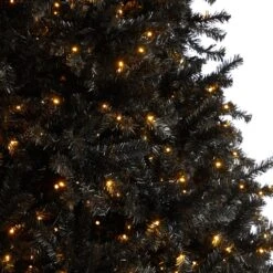 10’ Black Artificial Christmas Tree With 950 Clear LED Lights And 3056 Tips -Artificial Flowers Sale artificial 10 black artificial christmas tree with 950 clear led lights and 3056 tips nearly natural 671070