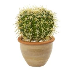 10” Cactus Artificial Plant In Decorative Ceramic Planter