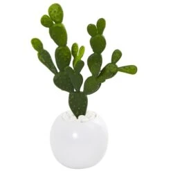 10” Cactus Succulent Artificial Plant In White Vase (Set Of 3) -Artificial Flowers Sale artificial 10 cactus succulent artificial plant in white vase set of 3 nearly natural 565576