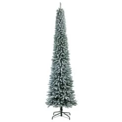 10’ Flocked Pencil Artificial Christmas Tree With 700 Clear Lights And 1145 Bendable Branches 12 10’ Flocked Pencil Artificial Christmas Tree With 700 Clear Lights And 1145 Bendable Branches -Artificial Flowers Sale artificial 10 flocked pencil artificial christmas tree with 700 clear lights and 1145 bendable branches nearly natural 736572