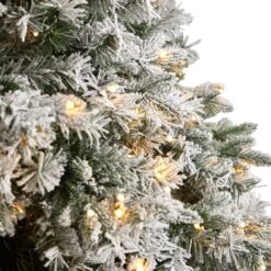 10' Flocked Vermont Mixed Pine Christmas Tree With 800 LED Lights And 2200 Bendable Branches -Artificial Flowers Sale artificial 10 flocked vermont mixed pine christmas tree with 800 led lights and 2200 bendable branches nearly natural 153459
