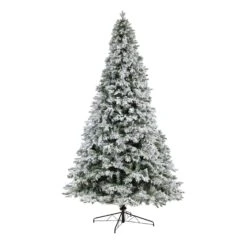 10' Flocked Vermont Mixed Pine Christmas Tree With 800 LED Lights And 2200 Bendable Branches -Artificial Flowers Sale artificial 10 flocked vermont mixed pine christmas tree with 800 led lights and 2200 bendable branches nearly natural 746918