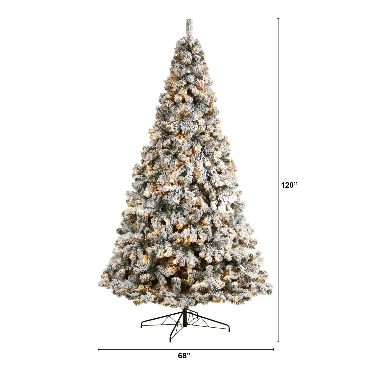 10' Flocked West Virginia Fir Artificial Christmas Tree With 800 Warm White LED Lights And 1680 Tips 4 10' Flocked West Virginia Fir Artificial Christmas Tree With 800 Warm White LED Lights And 1680 Tips - Image 2