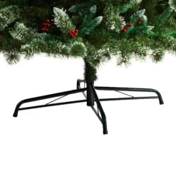 10’ Frosted Swiss Pine Artificial Christmas Tree With 850 Clear LED Lights And Berries -Artificial Flowers Sale artificial 10 frosted swiss pine artificial christmas tree with 850 clear led lights and berries nearly natural 449668