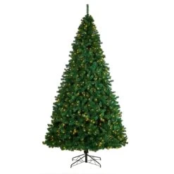 10' Northern Tip Artificial Christmas Tree With 800 Clear LED Lights And 2200 Bendable Branches