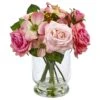 10" Rose And Berry Arrangement" -Artificial Flowers Sale artificial 10 rose and berry arrangement nearly natural 151250