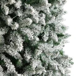 10’ Slim Flocked Montreal Fir Artificial Christmas Tree -Artificial Flowers Sale artificial 10 slim flocked montreal fir tree with 800 warm white led lights and 2420 bendable branches nearly natural 192109