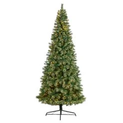 10’ Wisconsin Slim Snow Tip Pine Artificial Christmas Tree With 1050 Clear LED Lights