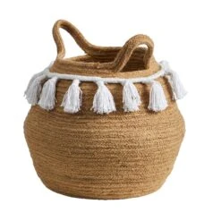 11” Boho Chic Handmade Natural Cotton WovenPlanter With Tassels 8 11” Boho Chic Handmade Natural Cotton WovenPlanter With Tassels -Artificial Flowers Sale artificial 11 boho chic handmade natural cotton woven basket with tassels nearly natural 120128