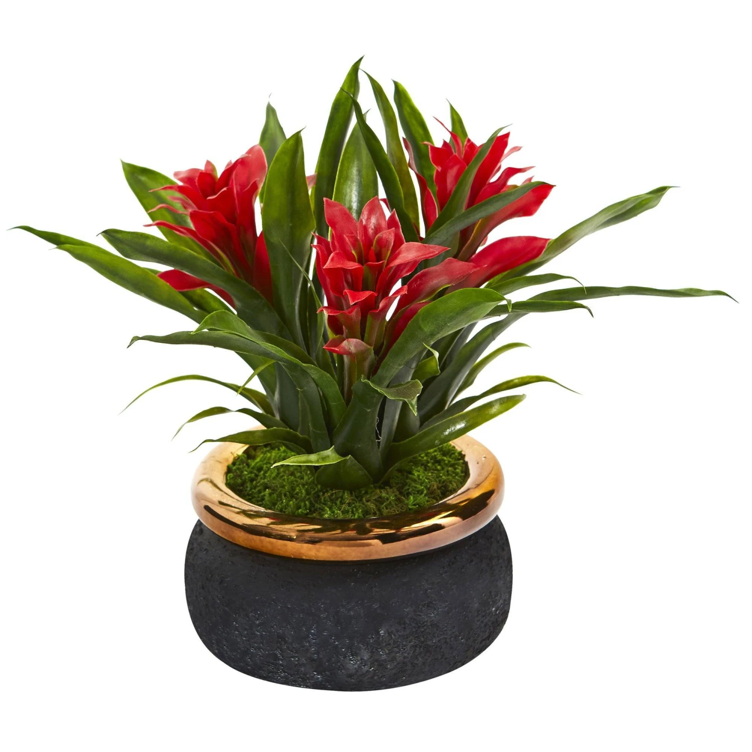 11” Bromeliad Artificial Plant In Stoneware Planter 8 11” Bromeliad Artificial Plant In Stoneware Planter - Image 6