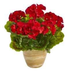 11” Geranium Artificial Plant In Ceramic Planter UV Resistant (Indoor/Outdoor) 9 11” Geranium Artificial Plant In Ceramic Planter UV Resistant (Indoor/Outdoor) -Artificial Flowers Sale artificial 11 geranium artificial plant in ceramic planter uv resistant indooroutdoor nearly natural red 506480