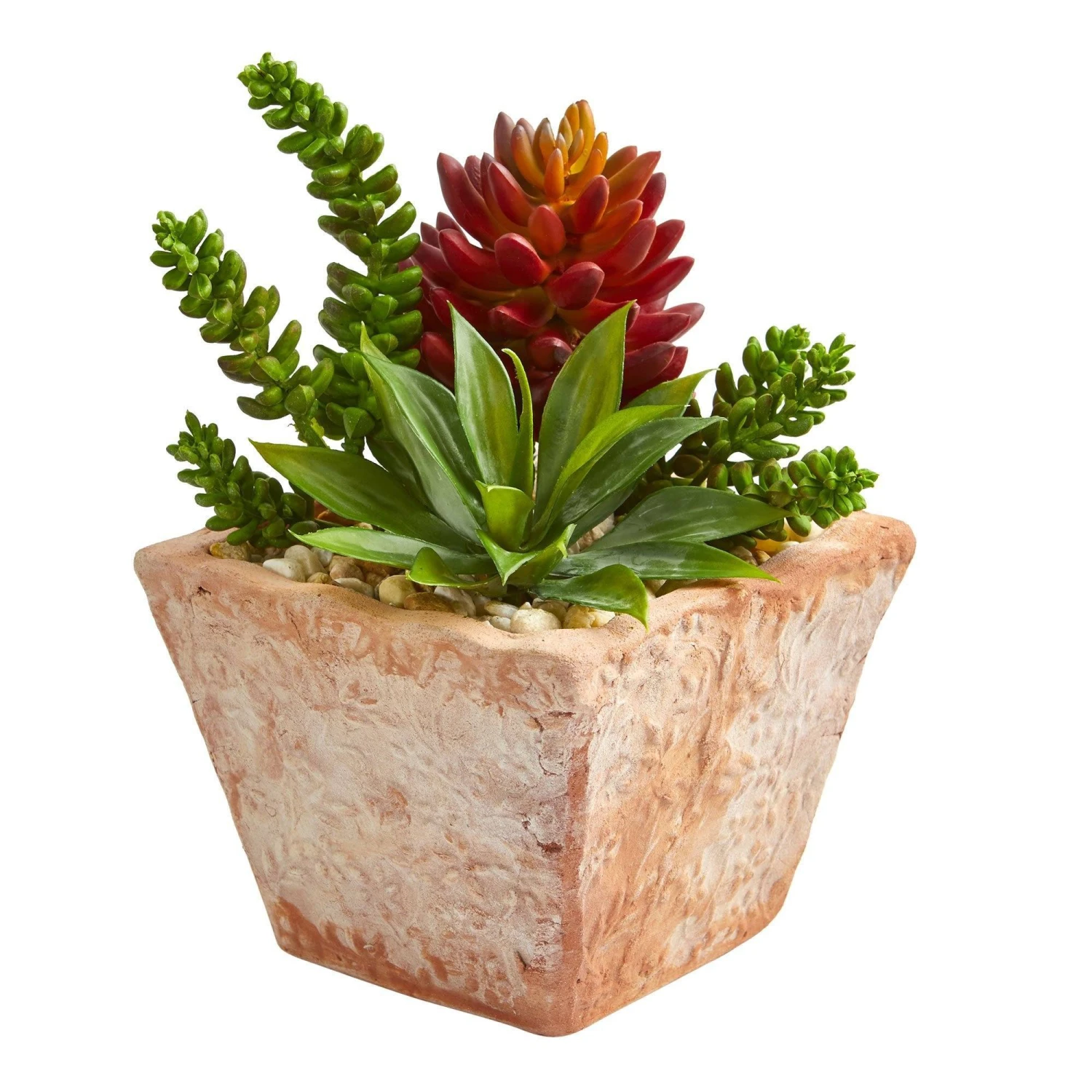 11” Mixed Succulents Artificial Plant In Small Terra Cotta Vase 3 11” Mixed Succulents Artificial Plant In Small Terra Cotta Vase