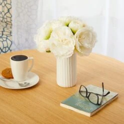 11” Peony Bouquet Artificial Arrangement In White Vase 15 11” Peony Bouquet Artificial Arrangement In White Vase -Artificial Flowers Sale artificial 11 peony bouquet artificial arrangement in white vase nearly natural 417864