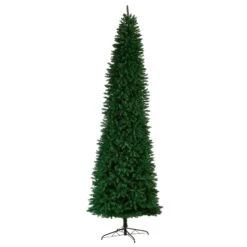 11’ Slim Green Mountain Pine Christmas Tree With 950 Clear LED Lights And 2836 Bendable Branches -Artificial Flowers Sale artificial 11 slim green mountain pine christmas tree with 950 clear led lights and 2836 bendable branches nearly natural 939558
