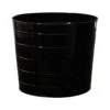 12” Farmhouse Black Metal Ribbed Planter
