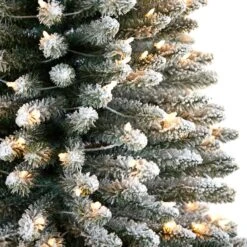 12’ Flocked Pencil Artificial Christmas Tree With 1000 Clear Lights And 1819 Bendable Branches -Artificial Flowers Sale artificial 12 flocked pencil artificial christmas tree with 1000 clear lights and 1819 bendable branches nearly natural 207074