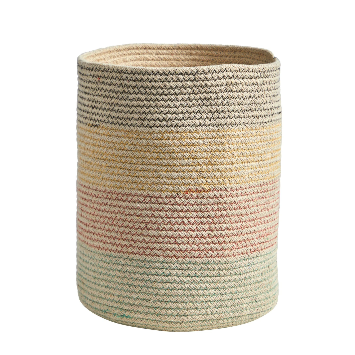 12” Handmade Natural Cotton Multicolored WovenPlanter 3 12” Handmade Natural Cotton Multicolored WovenPlanter