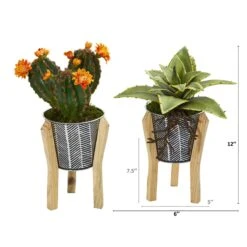 12” Mixed Succulent Artificial Plant In Tin Planter With Legs (Set Of 2) 5 12” Mixed Succulent Artificial Plant In Tin Planter With Legs (Set Of 2) -Artificial Flowers Sale artificial 12 mixed succulent artificial plant in tin planter with legs set of 2 nearly natural 671376