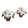 12” Poinsettia Artificial Plant In Red Planter (Set Of 2) -Artificial Flowers Sale artificial 12 poinsettia artificial plant in red planter set of 2 nearly natural 738074