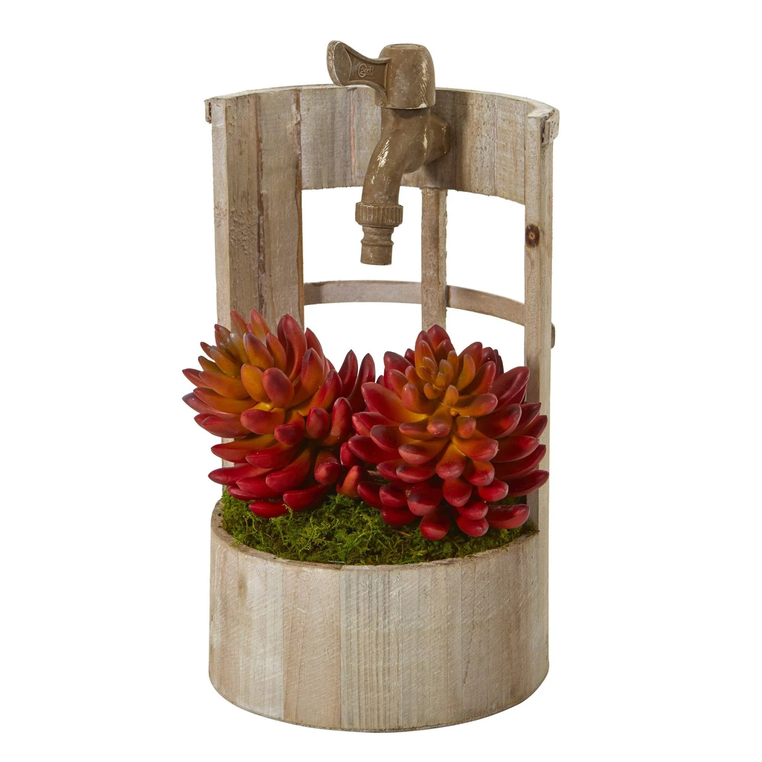 12” Succulent Artificial Plant In Faucet Planter 3 12” Succulent Artificial Plant In Faucet Planter
