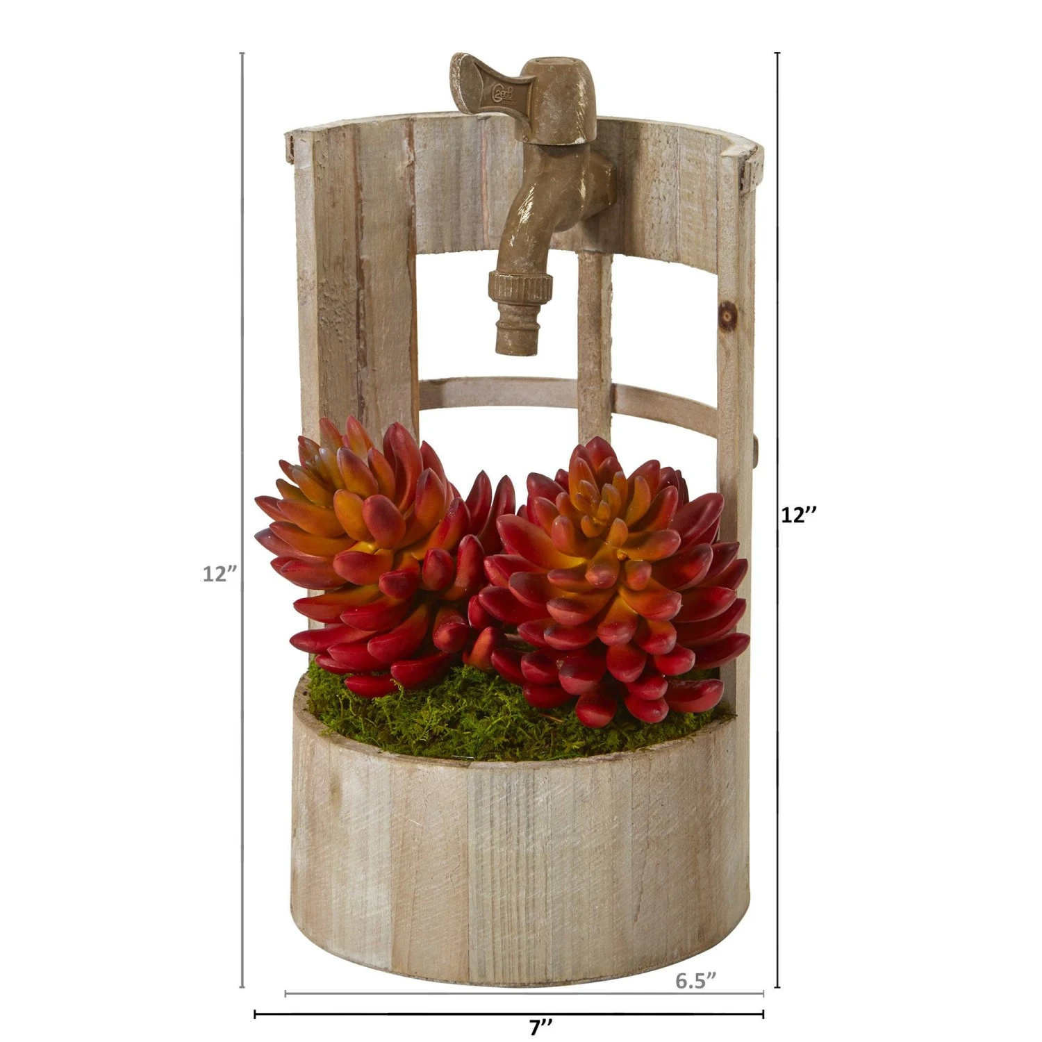 12” Succulent Artificial Plant In Faucet Planter 4 12” Succulent Artificial Plant In Faucet Planter - Image 2