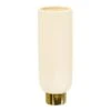12.75” Elegance Ceramic Cylinder Vase With Gold Accents
