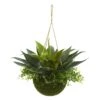 13" Agave And Maiden Hair Artificial Plant In Hanging Basket (Indoor + Outdoor)" -Artificial Flowers Sale artificial 13 agave and maiden hair artificial plant in hanging basket indoor outdoor nearly natural 492013