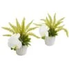 13” Phalaenopsis Orchid, Agave And Fern Artificial Arrangement (Set Of 2) 2 13” Phalaenopsis Orchid, Agave And Fern Artificial Arrangement (Set Of 2) -Artificial Flowers Sale artificial 13 phalaenopsis orchid agave and fern artificial arrangement set of 2 nearly natural 294833