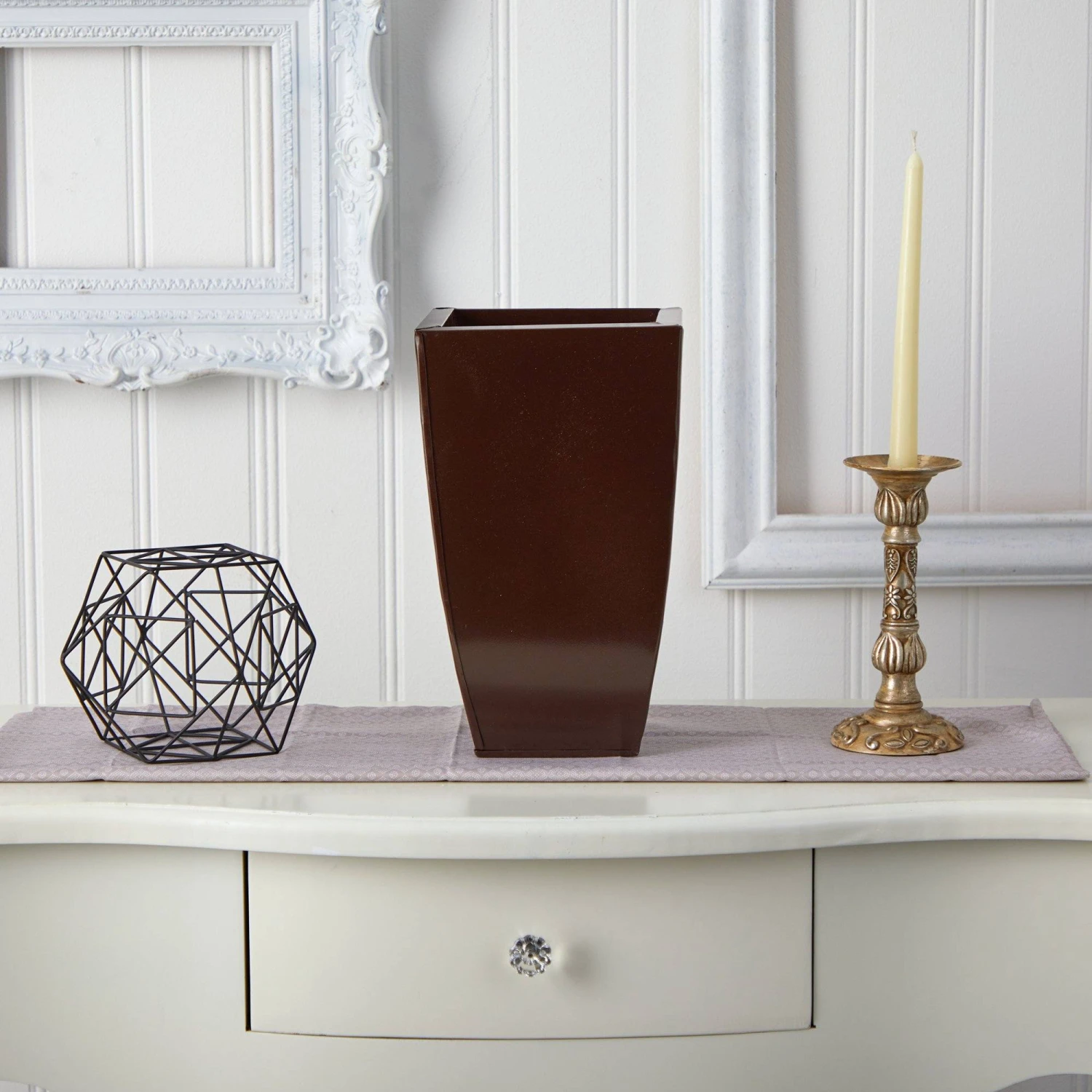 13” Tapered Square Metal Planter 8 13” Tapered Square Metal Planter - Image 6