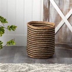 13.5” Handmade Natural Jute Planter 7 13.5” Handmade Natural Jute Planter -Artificial Flowers Sale artificial 135 handmade natural jute basket nearly natural 752381