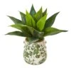 14” Agave Succulent Artificial Plant In Decorative Vase -Artificial Flowers Sale artificial 14 agave succulent artificial plant in decorative vase nearly natural 823800