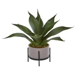 14” Agave Succulent In Decorative Planter