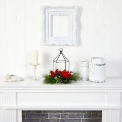 14” Christmas Poinsettia, Berry And Pinecone Metal Candle Holder Christmas Table Arrangement 9 14” Christmas Poinsettia, Berry And Pinecone Metal Candle Holder Christmas Table Arrangement -Artificial Flowers Sale artificial 14 christmas poinsettia berry and pinecone metal candle holder christmas table arrangement nearly natural 673440