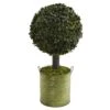 1.5’ Boxwood Ball Topiary Artificial Tree In Green Tin (Indoor/Outdoor) 1 1.5’ Boxwood Ball Topiary Artificial Tree In Green Tin (Indoor/Outdoor) -Artificial Flowers Sale artificial 15 boxwood ball topiary artificial tree in green tin indooroutdoor nearly natural 489961