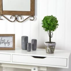 15” Eucalyptus Topiary Artificial Tree -Artificial Flowers Sale artificial 15 eucalyptus topiary artificial tree nearly natural 474440