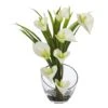 15.5” Calla Lily And Grass Artificial Arrangement In Vase -Artificial Flowers Sale artificial 155 calla lily and grass artificial arrangement in vase nearly natural cream 974941