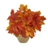 16” Autumn Maple Leaf Artificial Plant In Decorative Planter -Artificial Flowers Sale artificial 16 autumn maple leaf artificial plant in decorative planter nearly natural 679770