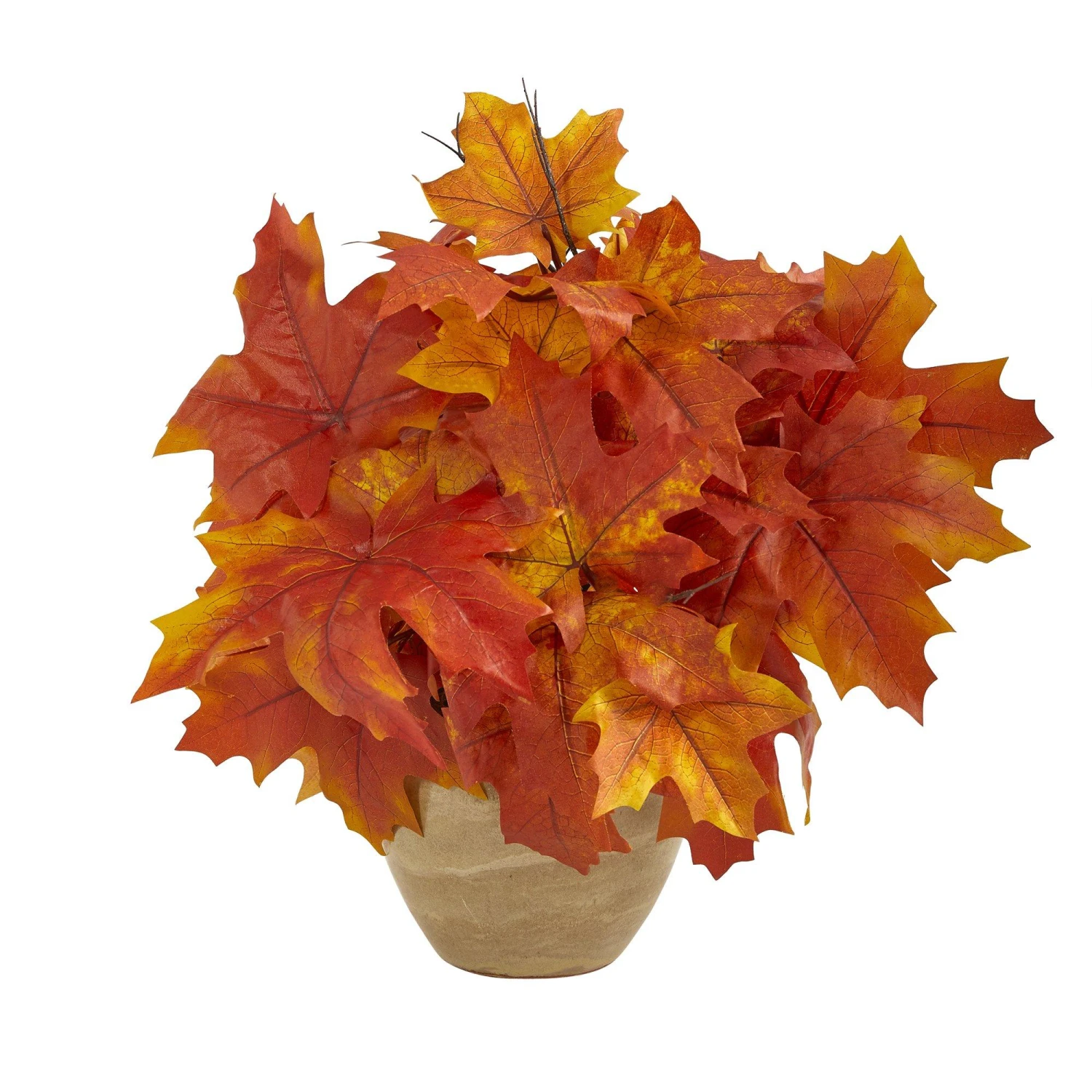 16” Autumn Maple Leaf Artificial Plant In Decorative Planter 3 16” Autumn Maple Leaf Artificial Plant In Decorative Planter