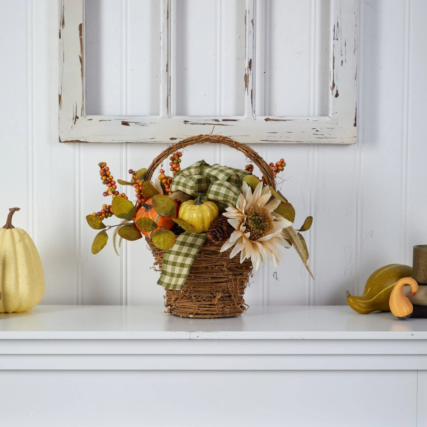 16” Fall Pumpkin Gourds And Berries Artificial Autumn Arrangement 5 16” Fall Pumpkin Gourds And Berries Artificial Autumn Arrangement - Image 3