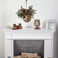 16” Holiday Christmas Jumbo Metal Bell Ornament With Artificial Holly, Berries And Pine -Artificial Flowers Sale artificial 16 holiday christmas jumbo metal bell ornament with artificial holly berries and pine nearly natural 512775