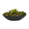 17" Agave & Succulent Garden Artificial Plant In Black Planter" -Artificial Flowers Sale artificial 17 agave succulent garden artificial plant in black planter nearly natural 884856