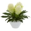 17” Ginger Artificial Plant In White Vase -Artificial Flowers Sale artificial 17 ginger artificial plant in white vase nearly natural white 271744
