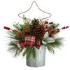 17” Pinecone And Berries Arrangement With Decorative Metal Vase And Wrired Red Tree -Artificial Flowers Sale artificial 17 pinecone and berries arrangement with decorative metal vase and wrired red tree nearly natural 815674