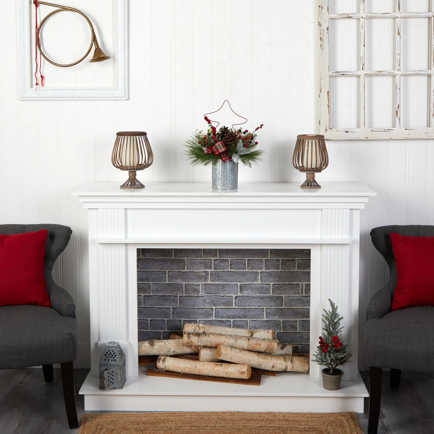 17” Pinecone And Berries Arrangement With Decorative Metal Vase And Wrired Red Tree 6 17” Pinecone And Berries Arrangement With Decorative Metal Vase And Wrired Red Tree - Image 4