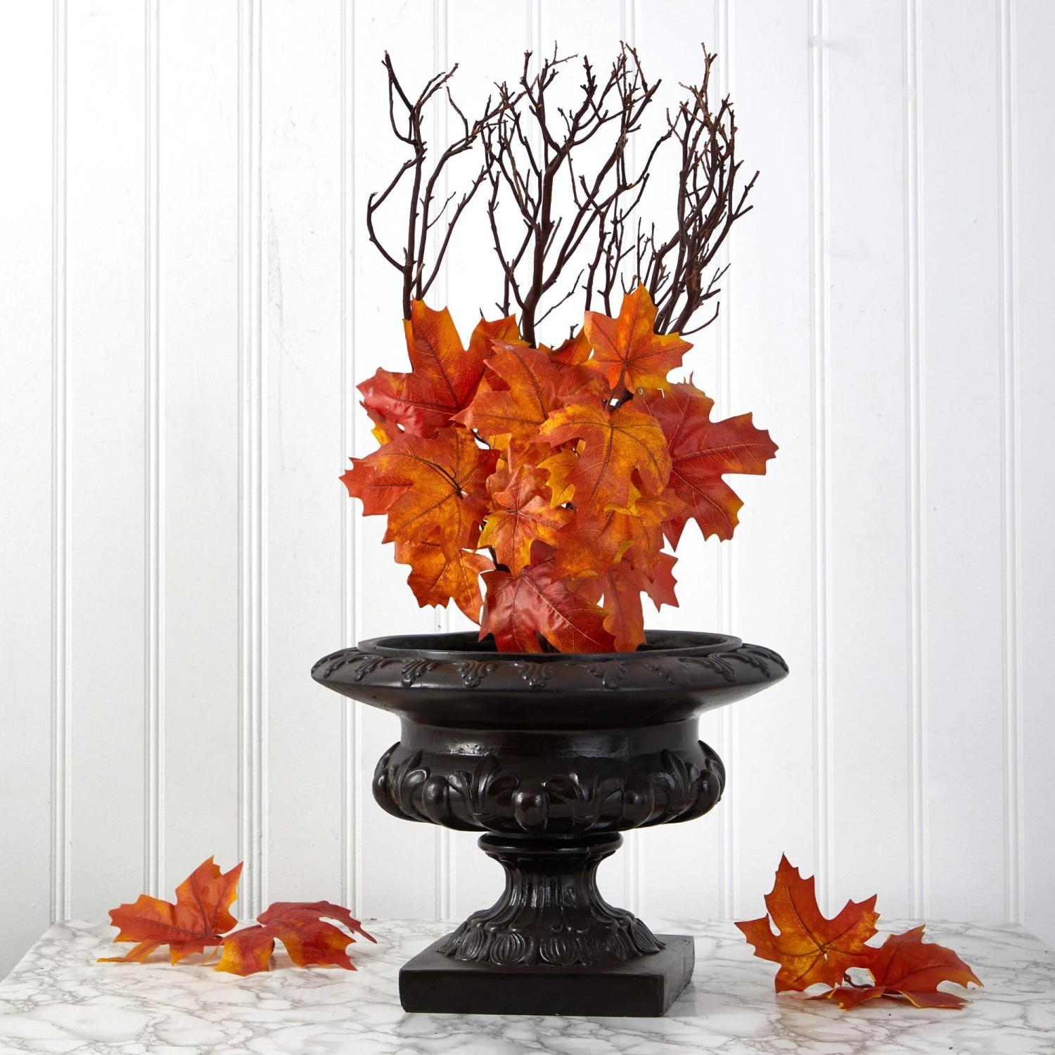 18” Autumn Maple Leaf Artificial Flower (Set Of 2) 4 18” Autumn Maple Leaf Artificial Flower (Set Of 2) - Image 2