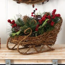 18” Christmas Sleigh With Pine, Pinecones And Berries Artificial Christmas Arrangement 10 18” Christmas Sleigh With Pine, Pinecones And Berries Artificial Christmas Arrangement -Artificial Flowers Sale artificial 18 christmas sleigh with pine pinecones and berries artificial christmas arrangement nearly natural 445769