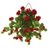 18” Geranium Artificial Plant In Decorative Hanging Frame -Artificial Flowers Sale artificial 18 geranium artificial plant in decorative hanging frame nearly natural 867350