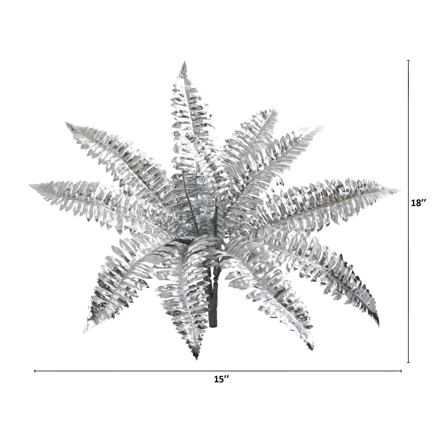 18” Metallic Boston Fern Artificial Plant (Set Of 12) 5 18” Metallic Boston Fern Artificial Plant (Set Of 12) - Image 3
