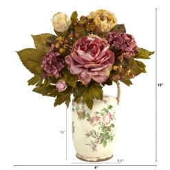 18” Peony Artificial Arrangement In Floral Pitcher 7 18” Peony Artificial Arrangement In Floral Pitcher -Artificial Flowers Sale artificial 18 peony artificial arrangement in floral pitcher nearly natural 203369